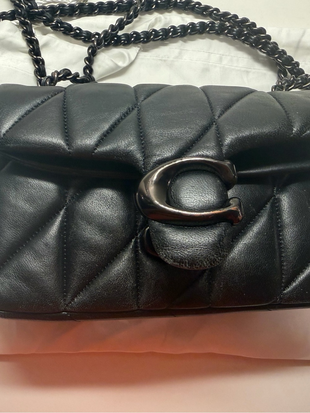Coach Quilted Leather Shoulder Bag in Black